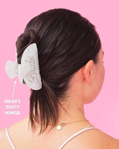 xo, Fetti Bride Claw Clip, White Acrylic Hair Clip, Rhinestone Bride Logo | Bachelorette Party Decorations, Bridesmaid Gift, Bridal Shower, Wedding thumbnail 6