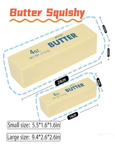 2026 New Upgrad Realistic Butter Squishy Squeeze Slow Rising Rebound Toys Stress Relief Soft Fidget Relaxation Tool for Adults Kids Sensory Gifts Party Favors Office Daily Use(S*1pc) thumbnail 2