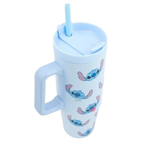 Disney Stitch 900ml Insulated Tumbler with Straw and Lid | Official Stitch Merchandise by Polar Gear |Double Wall Stainless Steel Tumbler Insulated Cup thumbnail 4