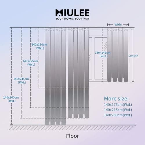 MIULEE 2 Panels Sheer Window Curtains Elegant Window Voile Panels/Drapes/Treatment for Bedroom Living Room 55" Wx96 L Grommet Top Dusty Blue thumbnail 2