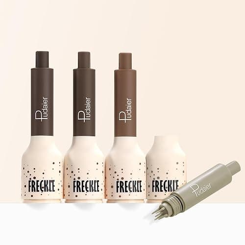 Pudaier Freckle Stamp - Waterproof Faux Freckle Pen, Natural-Looking Lifelike Freckle Makeup, 5-Point Quick Dry Long-Lasting Magic Fake Freckles Marker for Sunkissed Makeup (#3-Coffee) thumbnail 9