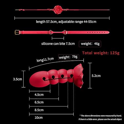 Multi-Section Adjustable Ball Gag Exercise Rose Shape Open Mouth Gag Bondage Gear Silicone Gag Couple Props Adult Sex Toys（Pink） thumbnail 4