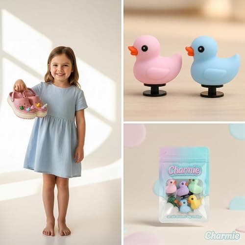 6PCS 3D Duck Shoe Charms – Cute PVC Shoe Decorations for Clogs, Sneakers & Sandals – Fun Shoe Accessories for Kids & Teens. thumbnail 6