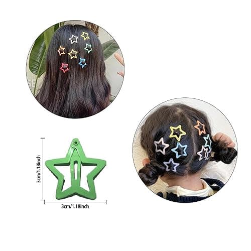 Hair Clips for Girls, CYBAUG 100-Pack Star Metal Hair Clips for Toddlers,Kids,Women, Cute Snap Hair Barrettes for Fine/Thick Hair Candy Color Hair Accessories thumbnail 3
