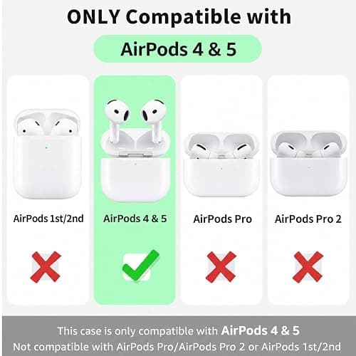 Woyinger Silicone Case for AirPods 5 and 4 with Cleaner Kit, Sky Blue | Soft silicone cover with keychain and cleaner kit, compatible with AirPods 5 and 4 for daily scratch and bump protection thumbnail 7