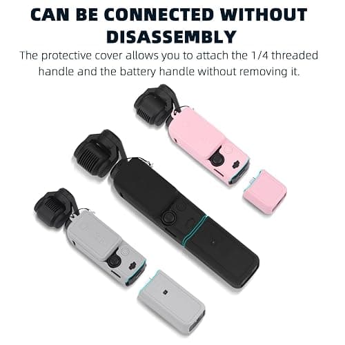 BRDRC Pocket 3 Silicone Cover, For Xtra Muse Protective Case Lens Protector Scratch-Resistant Sleeve Skin Compatible with DJI OSMO Pocket 3 Creator Combo/Xtra Muse Accessories (Pink) thumbnail 9