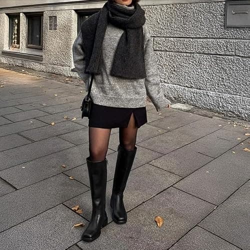 Lumeheel Black Knee High Boots for Women - Low Heel Square Toe Fall Tall Boots with Side Zipper thumbnail 3