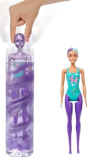 Barbie Color Reveal Doll, Glittery Purple with 25 Hairstyling & Party-Themed Surprises Including 10 Plug-in Hair Pieces thumbnail 2