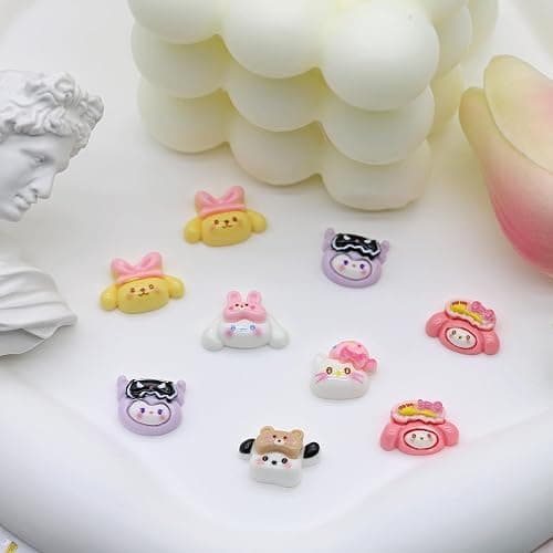 VCEOW 36pcs Kawaii Nail Art Charms Resin Cat Charms Cute 3D Cartoon Y2k Nails DIY Accessories (Style D) thumbnail 4