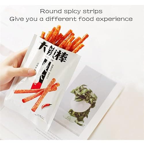 Spicy Strips - Spicy Gluten Latiao, Chinese Special Casual Snack Food, Made From Wheat/Chili/Spice, Low Sugar and Low Calories, Best Vegan, 78g (Pack of 2) - 78g*2pcs thumbnail 6