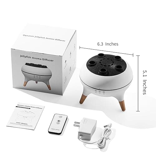REGINEXT Mushroom Cloud Aroma Diffuser - 3-Timer Setting, 7-Smoke Modes, 7-Color LED, Meditation Buddy with Water Jelly Shape Fog, Home Decor for Bedroom/Living Room/Office - Auto Shut-Off​ thumbnail 2