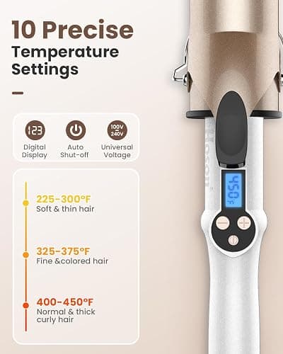 Hoson Curling Iron 2 Inch-Ceramic Wand Large Barrel for Long Hair | Big Curling Iron Wand with Extended Barrel for European,Dual Voltage, thumbnail 5