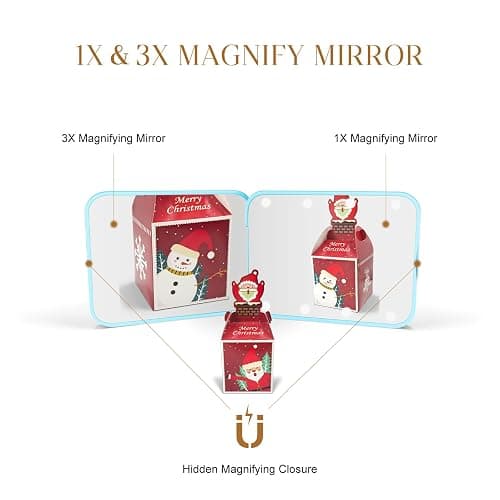 Kakuje Compact Mirror, 1X/3X Magnification LED Pocket Mirror with Nternal BIattery, Mini Mirror for Purse, Pocket,Travel and Present (Blue) thumbnail 6
