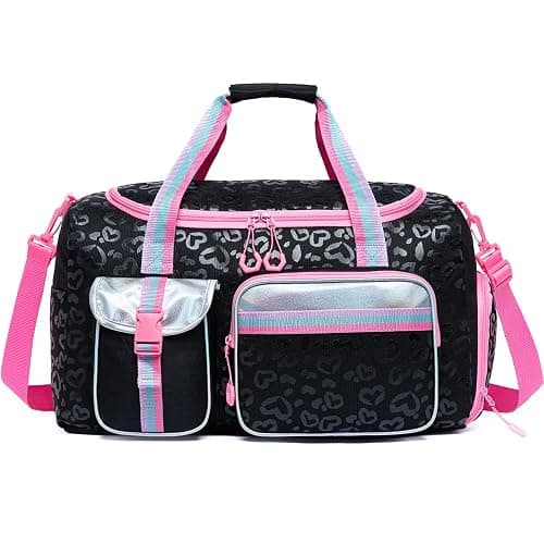 Kids Duffle Bag Girls Women Travel Bag Gifts Overnight Bag for Girls Women Tote Sleepover Bags for Girl Gym Dance Bags with Shoes Compartment - Image 1
