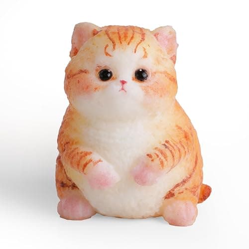Cute Cat Taba Squishy Kit - Silicone Fat Kitty Fidget Toys for Kids (Orange) - Image 1
