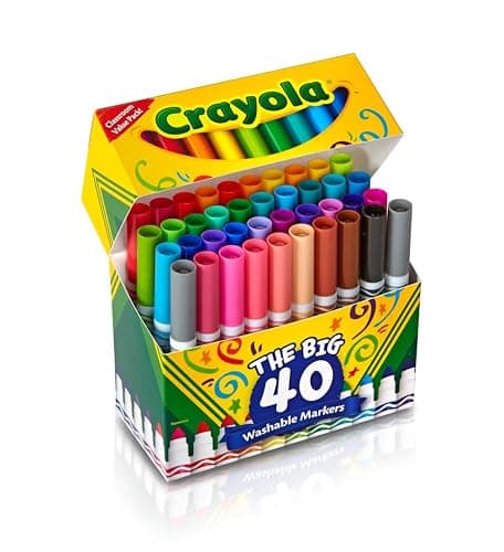 Crayola Ultra Clean Washable Markers (40ct), Colored Markers for Kids, Coloring Book Marker Set, Stocking Stuffers for Kids, Christmas & Holiday Gifts, Ages 3+ thumbnail 3