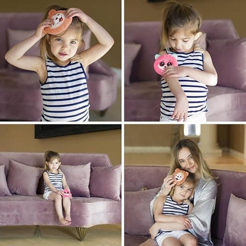 FOMI Ultra Strong Kids Hot Cold Ice Packs | 4 Pack | Soft Colorful Sleeves | Animal Designed Children Gel Bead Wrap | Pain Relief for Kids Boo Boos, Fever, Headaches | Strap to Hold in Place thumbnail 2