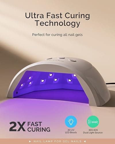 MelodySusie UV Nail Lamp, Plus30F UV Light for Gel Nails LED Nail Dryer with 3 Timer, Smart Sensor, LCD Display Fast Curing Gel Nail Polish Nail Art Tools Manicure Accessories-White - White thumbnail 3