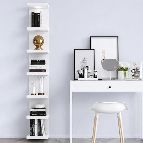 LitaEther Versatile 7 Tier Wall Shelf Unit,White Lack Wall Shelf,Display Floating Shelf with LED Remote Control Light thumbnail 8