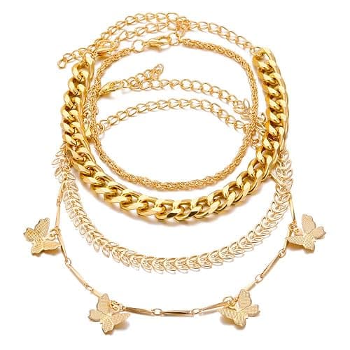 HaHaGirl Gold plate and Silver Plated Jewelry Sets for Women Costume Jewelry Chain Necklace Bracelet Earrings and Rings Sets for Women thumbnail 8