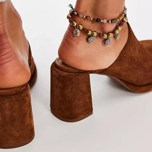 ETHSIETA Mule Heels for Women Closed Round Toe Chunky Block Heel Slides Slip On Comfortable Daily Office Dressy Pumps Shoes thumbnail 6