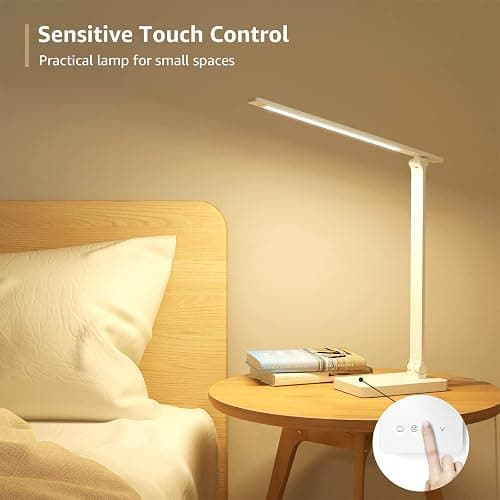 Lepro LED Desk Lamp 9.5W 800lm, Metal Desk Light for Home Office, White | 5 Colors 5 Brightness, Dimmable Task Light, Eye Caring, Home Office Desktop Lamp for Reading, Crafting, Sewing, Puzzle, Nail thumbnail 5