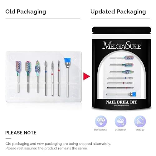 MelodySusie Nagelfräser Bits Set, 7Stk Wolframkarbid Diamant Bits für Acrylnägel Poly Gel Nagelhaut entfernen, 3/32'' Professionelle Nagelbits für Nagelfräser Efeil (mehrfarbig) thumbnail 3
