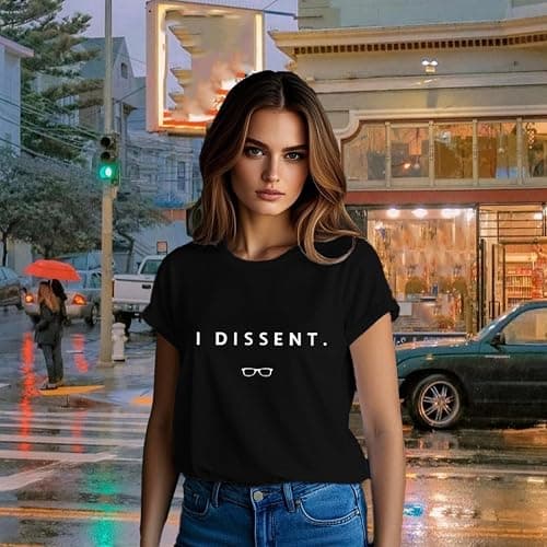 VQD RBG Tshirts for Women Human Rights Equality Shirts I Dissent Tee Tops thumbnail 4