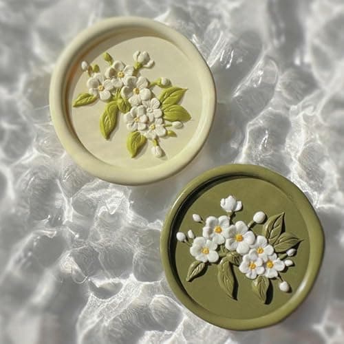 6pcs Flower Wax Seal Stamp Set with Removable Wooden Handle - Floral Wax Stamp Kit for Wedding, Birthday Party, Envelopes, Invitations, Gift Packing & Decoration thumbnail 5