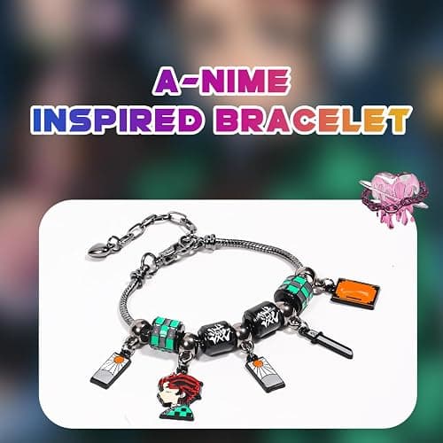 AICase for Demon Merch Slayer Gifts Inspired Bracelets Sword Cosplay Friendship Bracelets Coustume figure Outfit Shirt Poster Sticker Merchandise Gifts for Fans Birthday Christmas_384 thumbnail 2
