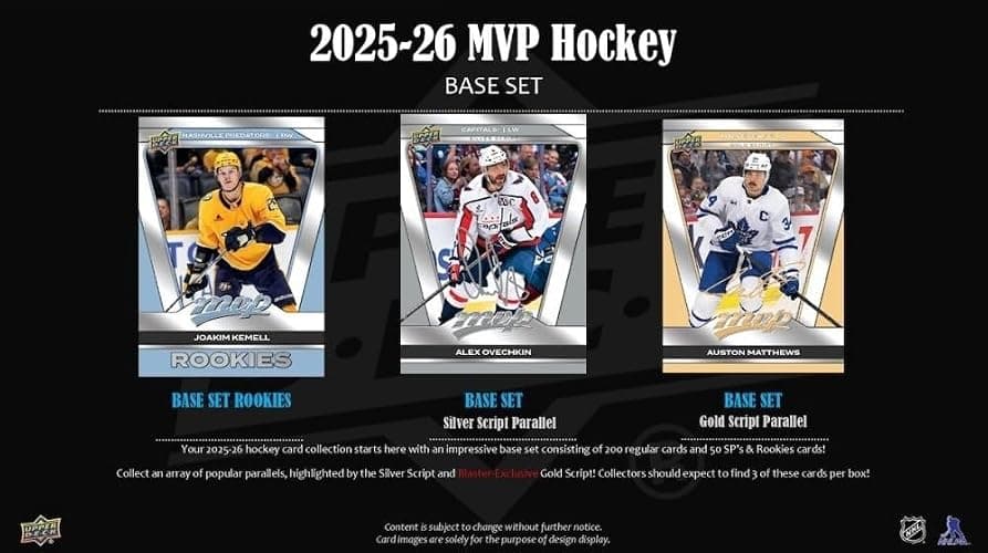 2025 2026 Upper Deck M V P Hockey Series Unopened Retail 36 Pack Box with Chance for Rookies and Stars Plus #1 Draft Picks Cards and Exciting New Insert Sets thumbnail 5