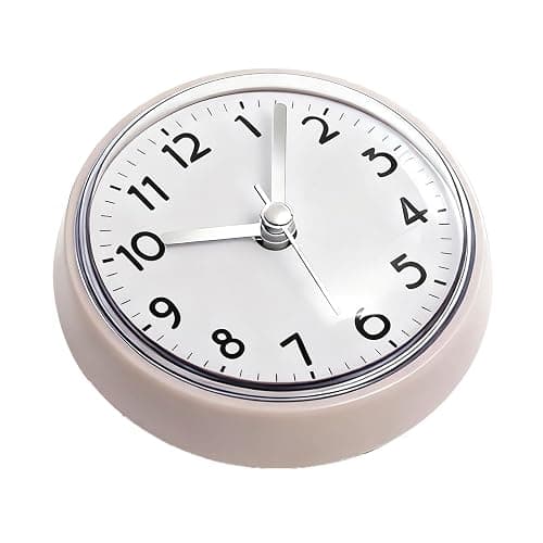 Clockswise 3-Inch Waterproof Wall Mount Bathroom Shower Clock Fog-Free Compact Design with Strong Suction Cup and Clear Easy-to-Read Display Modern Style Accessory for Bathing & Daily Routines, White thumbnail 5