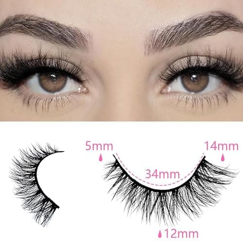 Azenlo False Eyelashes 48 Pairs Faux Mink Lashes 14mm Wispy Lashes 3D Fluffy Cat Eye Lashes Pack Bulk Wholesale Strip Lashes(style 48-045) thumbnail 2