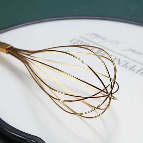 Gold Whisk, Berglander Whisk For Cooking With Titanium Gold Plating, Stainless Steel Balloon Whisk, Sturdy Kitchen Wire Whisk Set for Cooking, Baking, Blending, Beating, Dishwasher Safe, Easy to Clean thumbnail 4