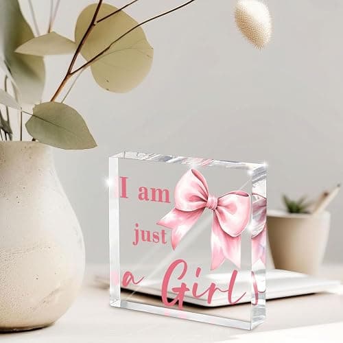 Preppy Pink Bow Acrylic Sign, Girls Dorm Desk Decor, Cute Preppy Room Decor, College Sorority Gift, 4 Inch thumbnail 6