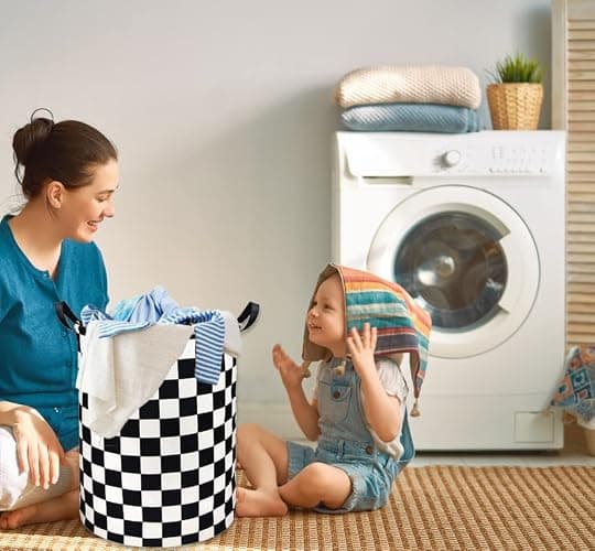 HIYAGON Boys Laundry Basket hamper Kids Hamper Car Toy Organizer Bins for Room Decor,Gift Basket for Bedroom(Racing Flag) thumbnail 2
