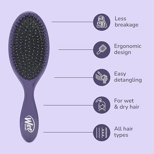 Wet Brush Original Detangler Hair Brush, Amazon Exclusive Purple - Ultra-Soft IntelliFlex Bristles - Detangling Hairbrush Glides Through Tangles For Wet, Dry & Damaged Hair - Women, & Men thumbnail 4