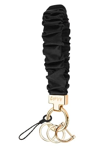 COHVV Scrunchie Keychain Wristlet for Women, Stretchy Car Key Holder | Cute Stretchy Wristlet Keychain for Car Keys, Gym, Shopping, Travel, Bag Charm, and Everyday Carry - Image 1