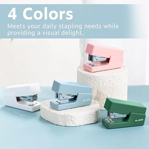 NUSIGN Mini Stapler with 830 Staples, Small Cute Desk Staplers, 25 Sheet Capacity, Blue thumbnail 7