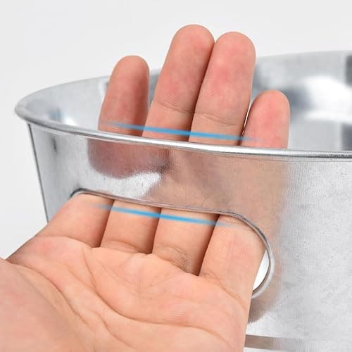 OBTANIM 4 Pack 4 Gallon Galvanized Ice Buckets Metal Champagne Drink Cooler Storage Ice Tub with Carry Handles for Beer Cocktails Wine Beverage Home Parties Bar Cooling Supplies thumbnail 8