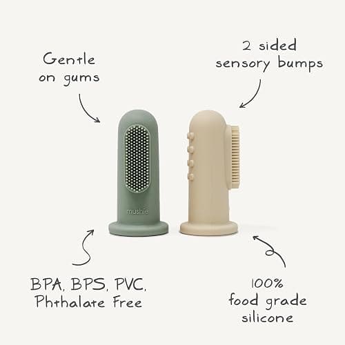 mushie Baby Finger Toothbrush (Clay/Shifting Sand) 2-Pack thumbnail 8