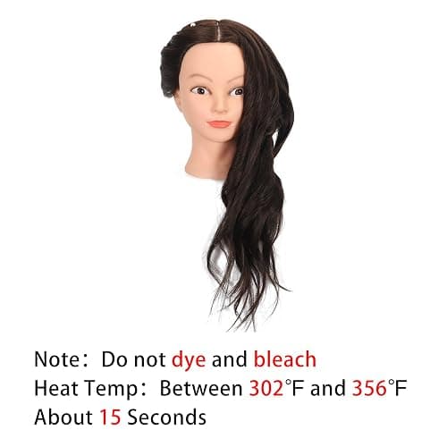 Mannequin Head 70% Real Hair for Cosmetology Practice | For salon training & makeup practice, includes mannequin doll head stylist cosmetology learning tool realistic hair texture thumbnail 5