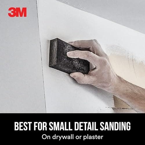 3M Drywall Sanding Sponge, Fine/Medium Grits, Dual Grit Block, Medium Grit to Remove, Fine Grit to Smooth, Ideal for Sanding and Smoothing of Joint Compounds, 2-5/8 in x 3-3/4 in (9095DC-NA) thumbnail 2