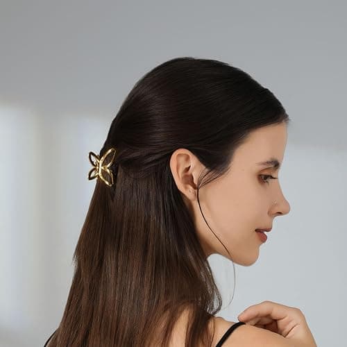 CWJCYTNSN Small Gold Hair Clips, 10Pcs Metal Hair Claw Clips for Women Thick Thin Hair, Non-Slip Hair Clips for Women and Girls, Strong Hold Hair Accessories thumbnail 2