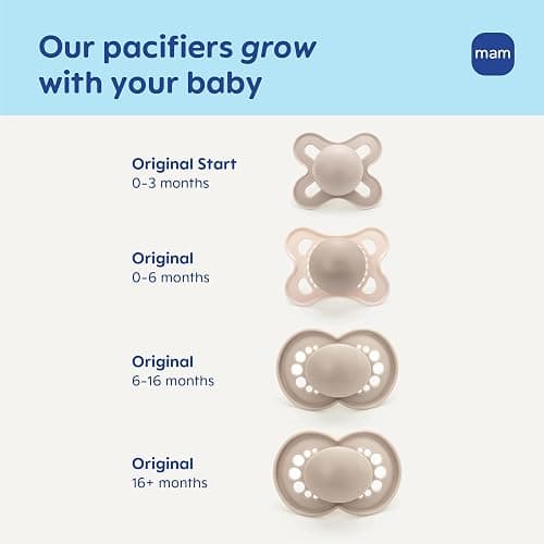 MAM Original Baby Pacifiers 0-6 Months, Binky for Newborn Babies, BPA-Free Skin Soft Silicone Nipple, Glows in The Dark, Developed with Medical Experts, 4 Pack, Made in Europe thumbnail 6