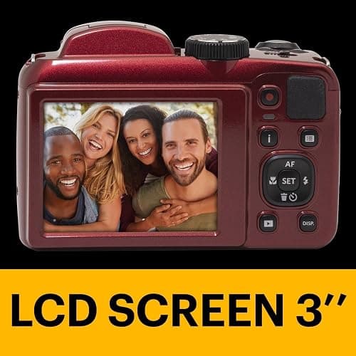 KODAK PIXPRO AZ255-RD 16MP Digital Camera 25X Optical Zoom 24mm Wide Angle Lens Optical Image Stabilization 1080P Full HD Video 3" LCD Vlogging Camera (Red) - Red thumbnail 4