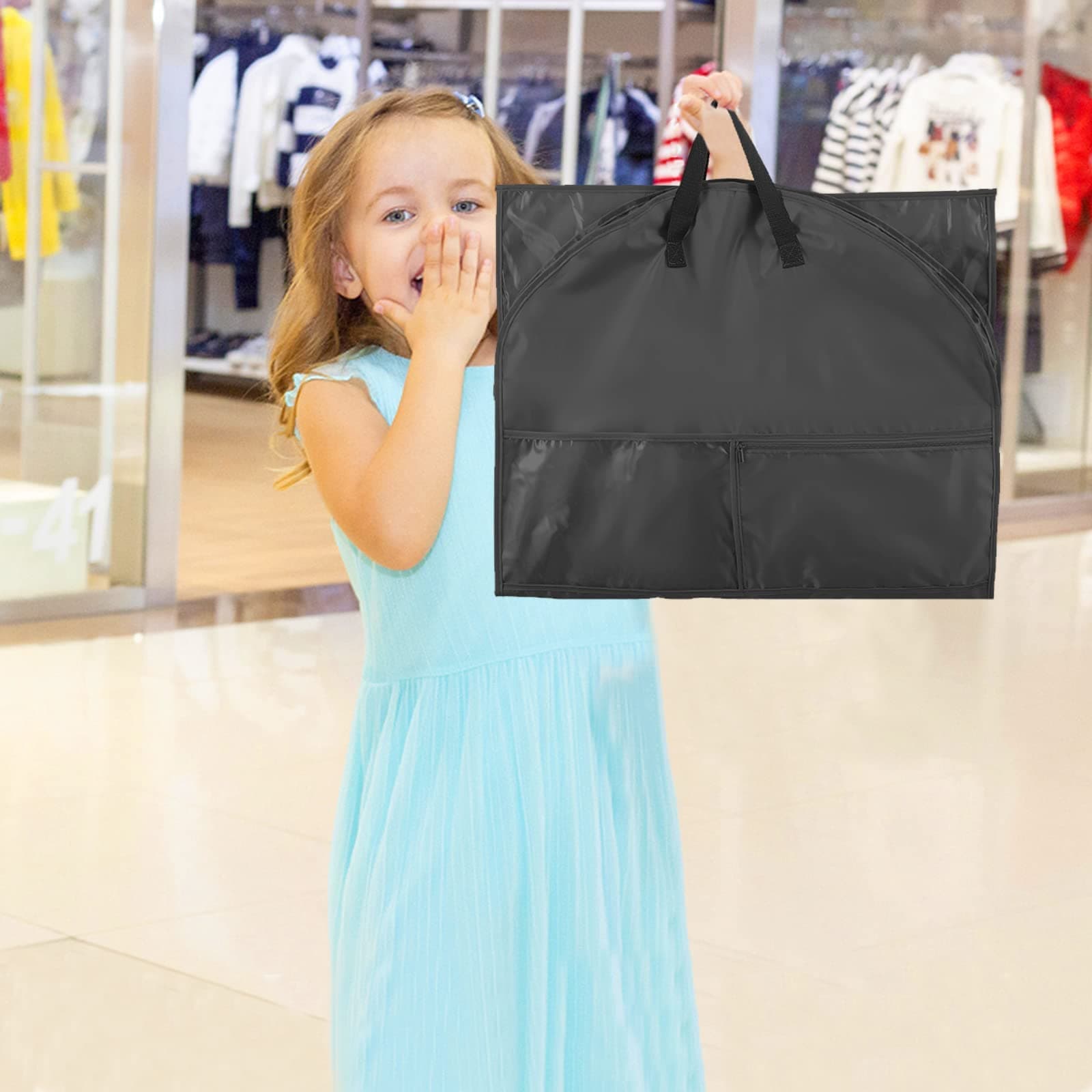 Clothes Covers, Hanging Clothes Covers with Multiple Pockets for Kids and Adults, Waterproof Clothes Cover with Zipper for Dancers thumbnail 6