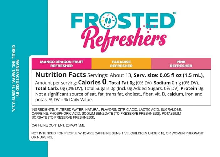 Cirkul Frosted Refreshers Caffeine Flavor Water Variety Pack, Makes 36 Drinks, No Sugar, Zero Calorie Drink Mix, (2 Pink, 2 Mango Dragon Fruit, 2 Paradise) thumbnail 2