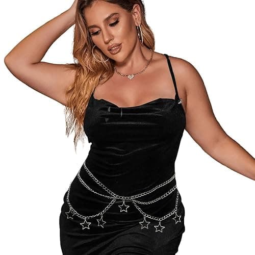 Wloisc Star Waist Chain Belt - Punk Gothic Crossover Body Belly Chains Tassel for Women Girl thumbnail 4