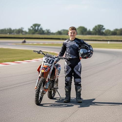 3GO Kids MX Motorbike Motocross Trouser - Junior Off Road MX Pants for Quad ATV, Motorbike Motorcycle Quad Pit Dirt-Bike Off Road Kart ATV Child MTB BMX1 - Motocross Kids MX Sports Racing Trouser thumbnail 2